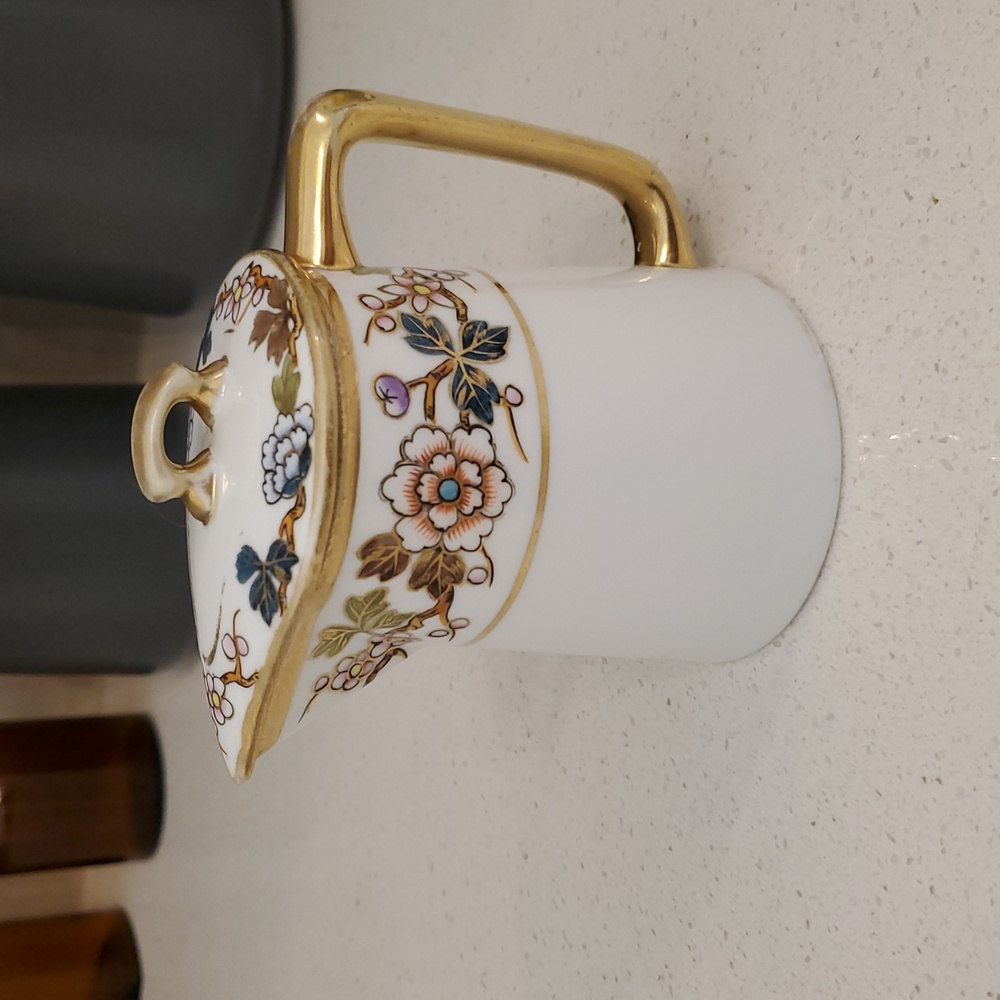 Nippon Antique Hand Painted China Creamer with Lid Floral with Gold Design